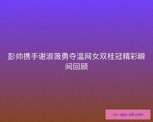 彭帅携手谢淑薇勇夺温网女双桂冠精彩瞬间回顾